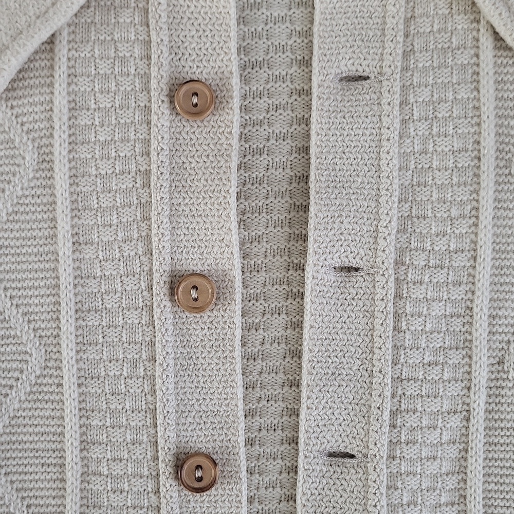 Vintage 70s Jantzen Cable Knit Cardigan - Made in Canada - Cream - Picture 11 of 11